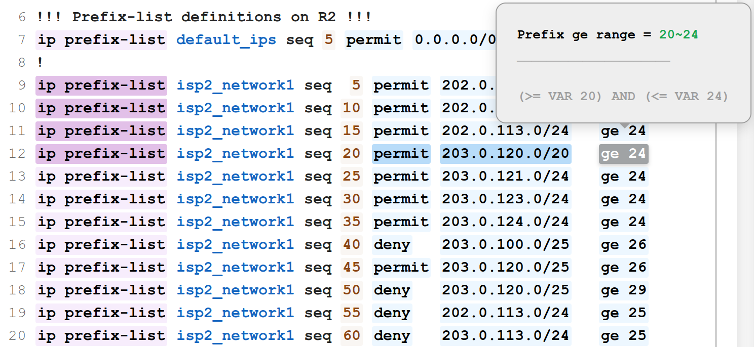 SpecLens localized configuration explanation with a subspecification tooltip